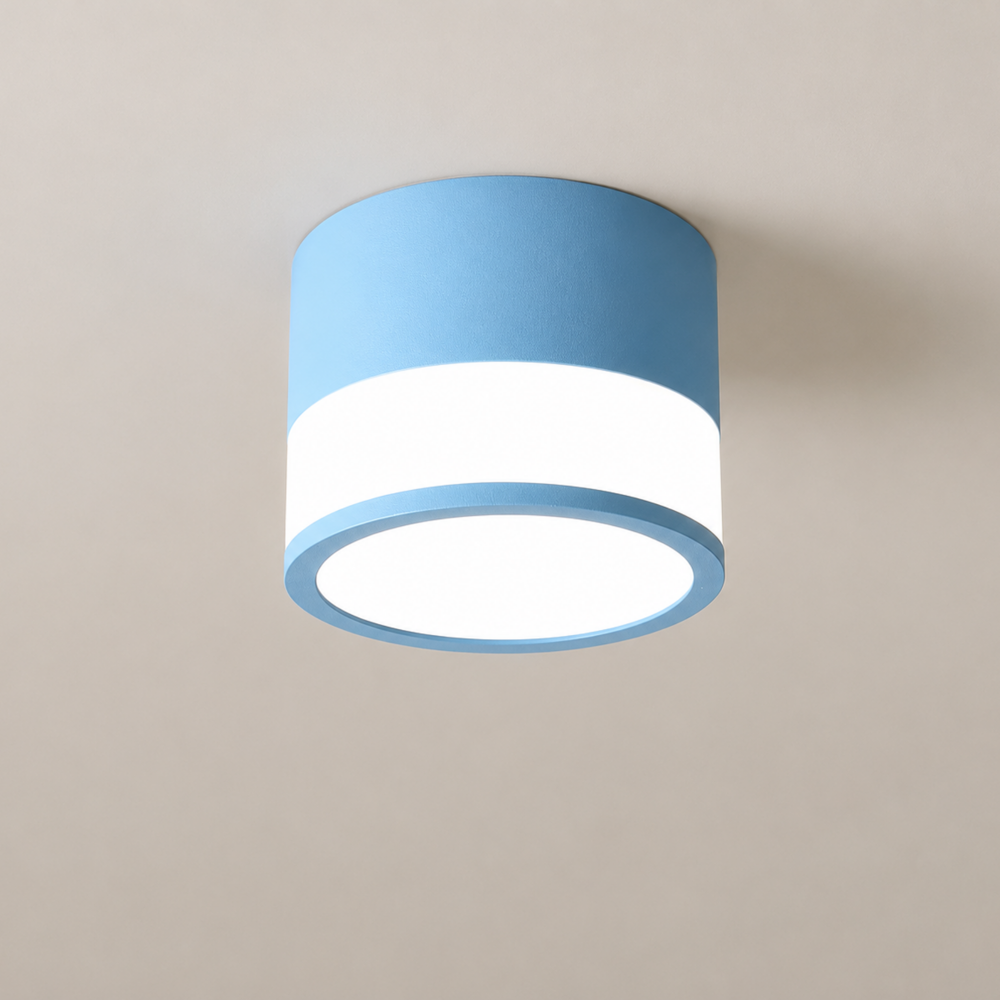 Modern LED flush mount ceiling light in blue