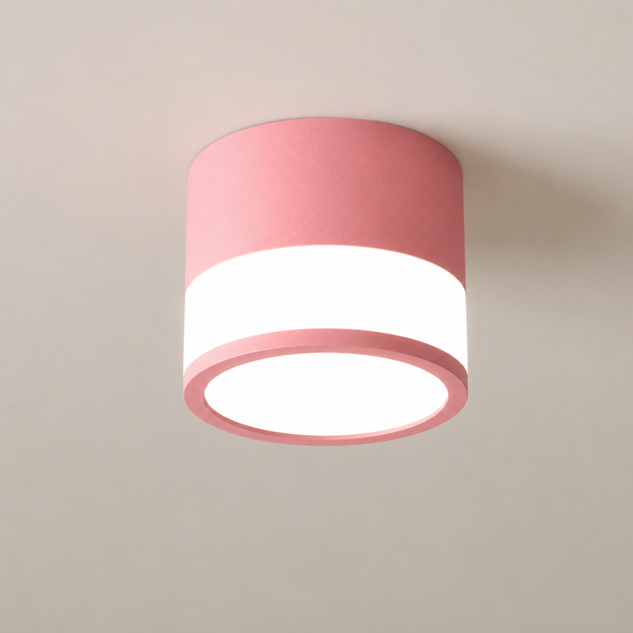 Modern LED flush mount ceiling light in pink
