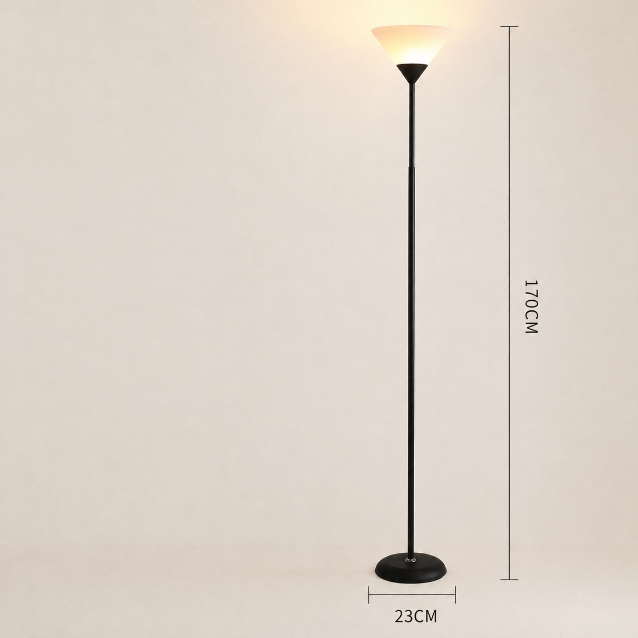 Dimensions of the modern LED standing floor lamp
