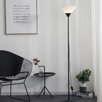 Modern LED standing floor lamp in a living room
