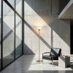Modern LED standing floor lamp in a office