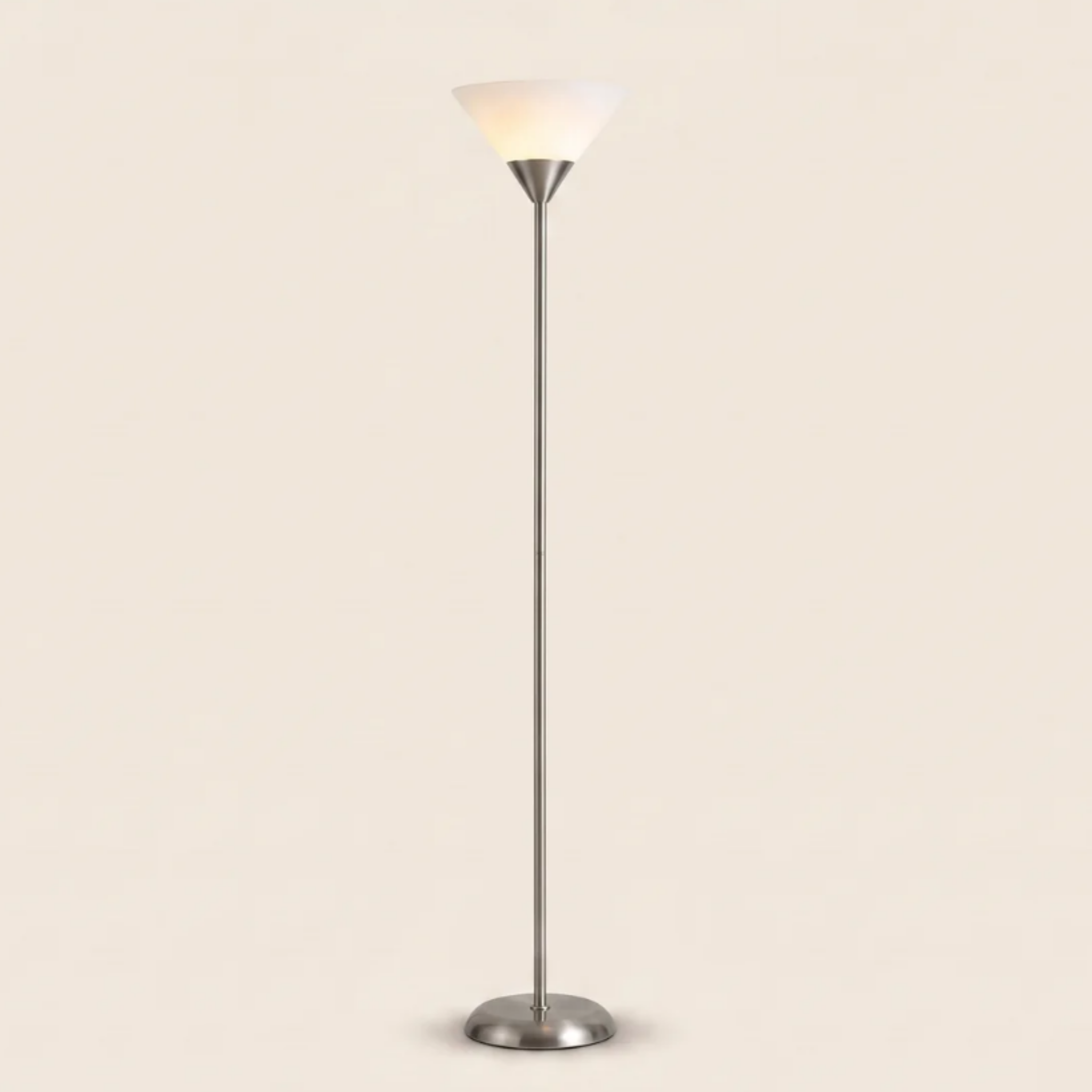 Modern LED standing floor lamp in silver