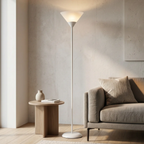Modern LED standing floor lamp in a reading corner