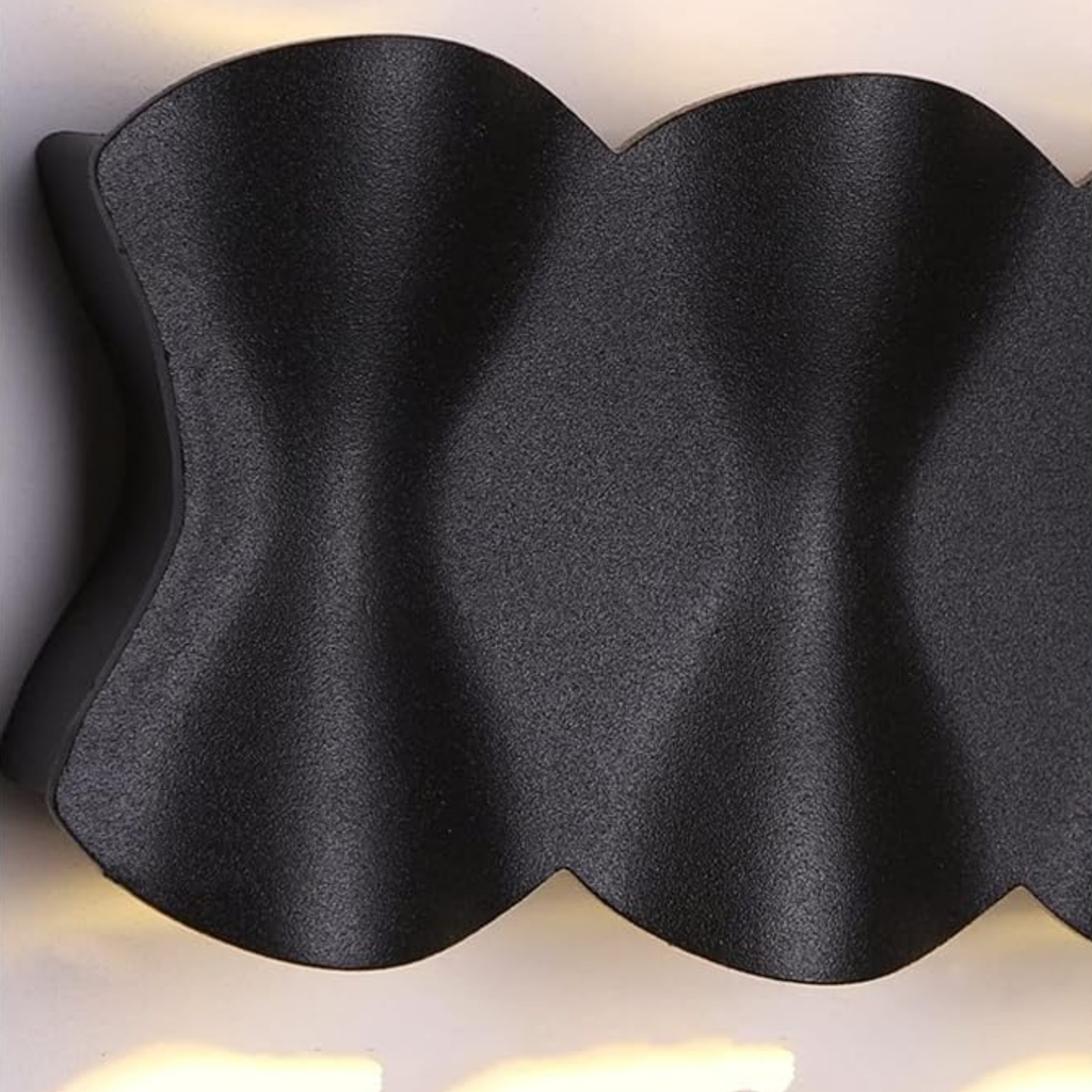 Close-up of the aluminum body of the LED wall sconce