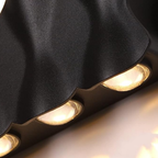 Close-up of the LED lights on the linear wall sconce