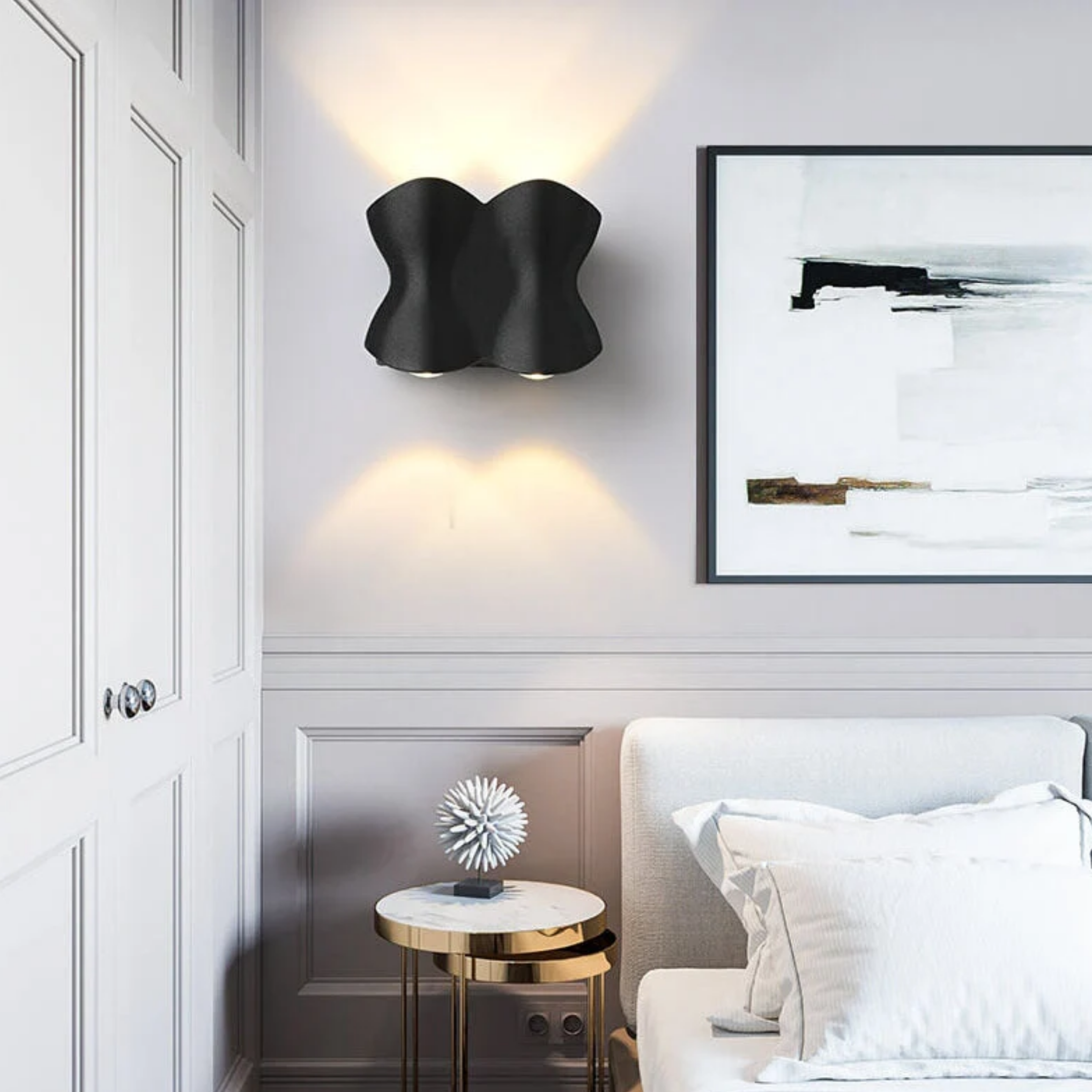 Modern linear wall light in a contemporary interior