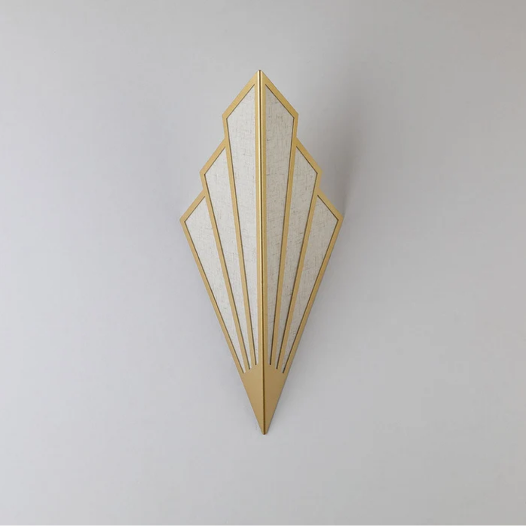 Gold modern linen wall sconce