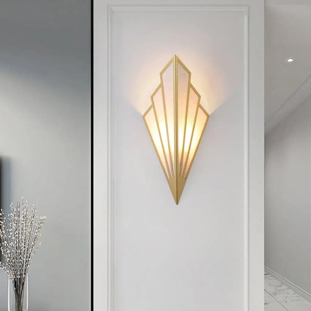 Linen wall sconce in a modern interior