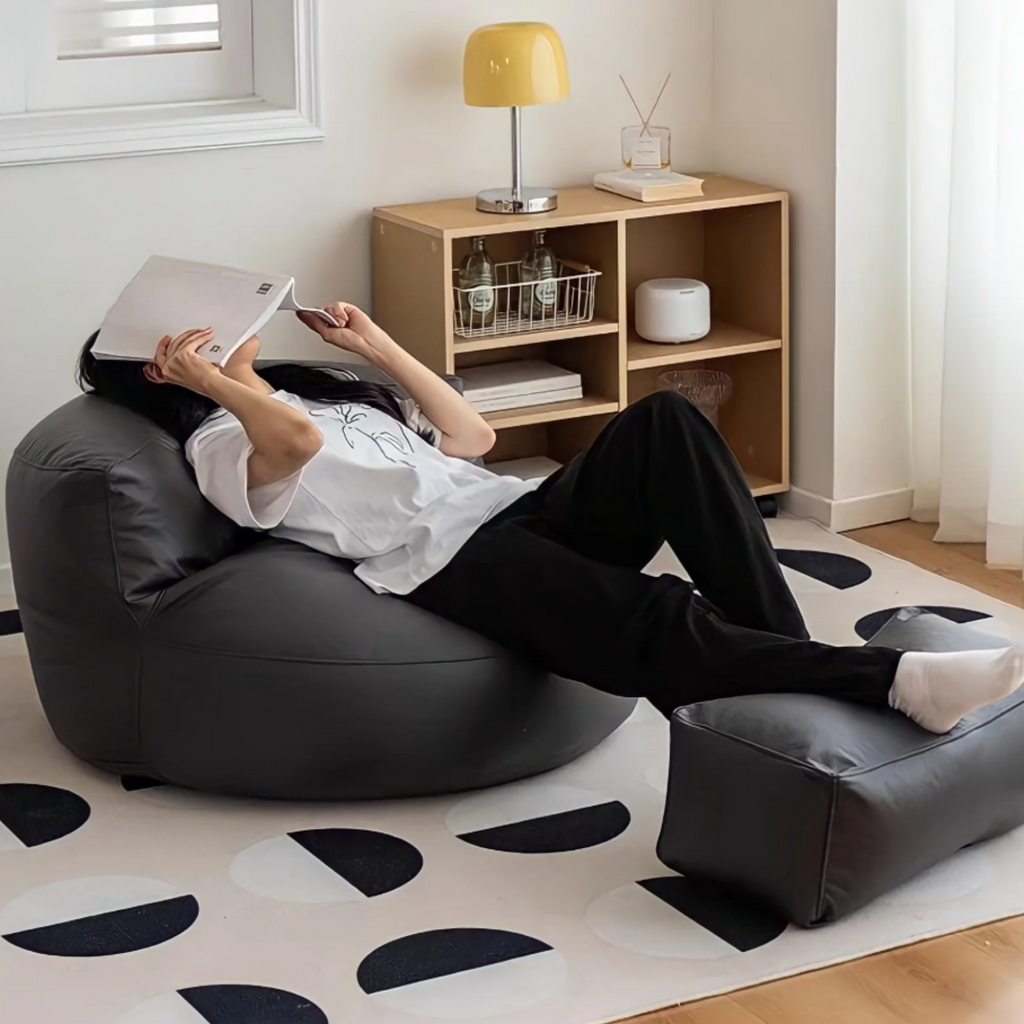Modern semicircular lounge chair in an apartment