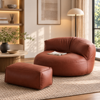 Modern lounge chair in a cozy reading corner