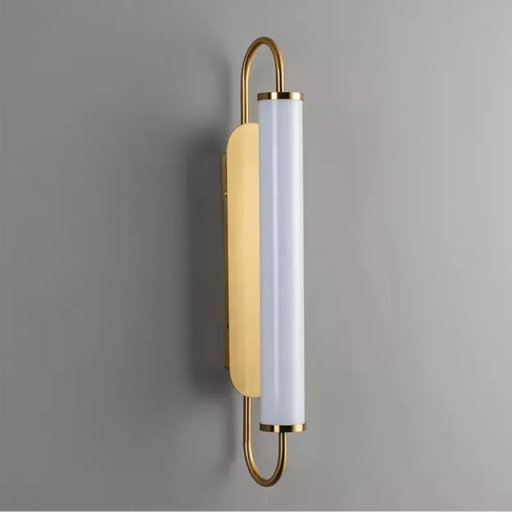 Modern luxury gold LED wall sconce turned off