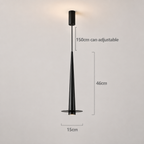Dimensions of the modern minimalist black aluminum stick LED pendant ceiling light