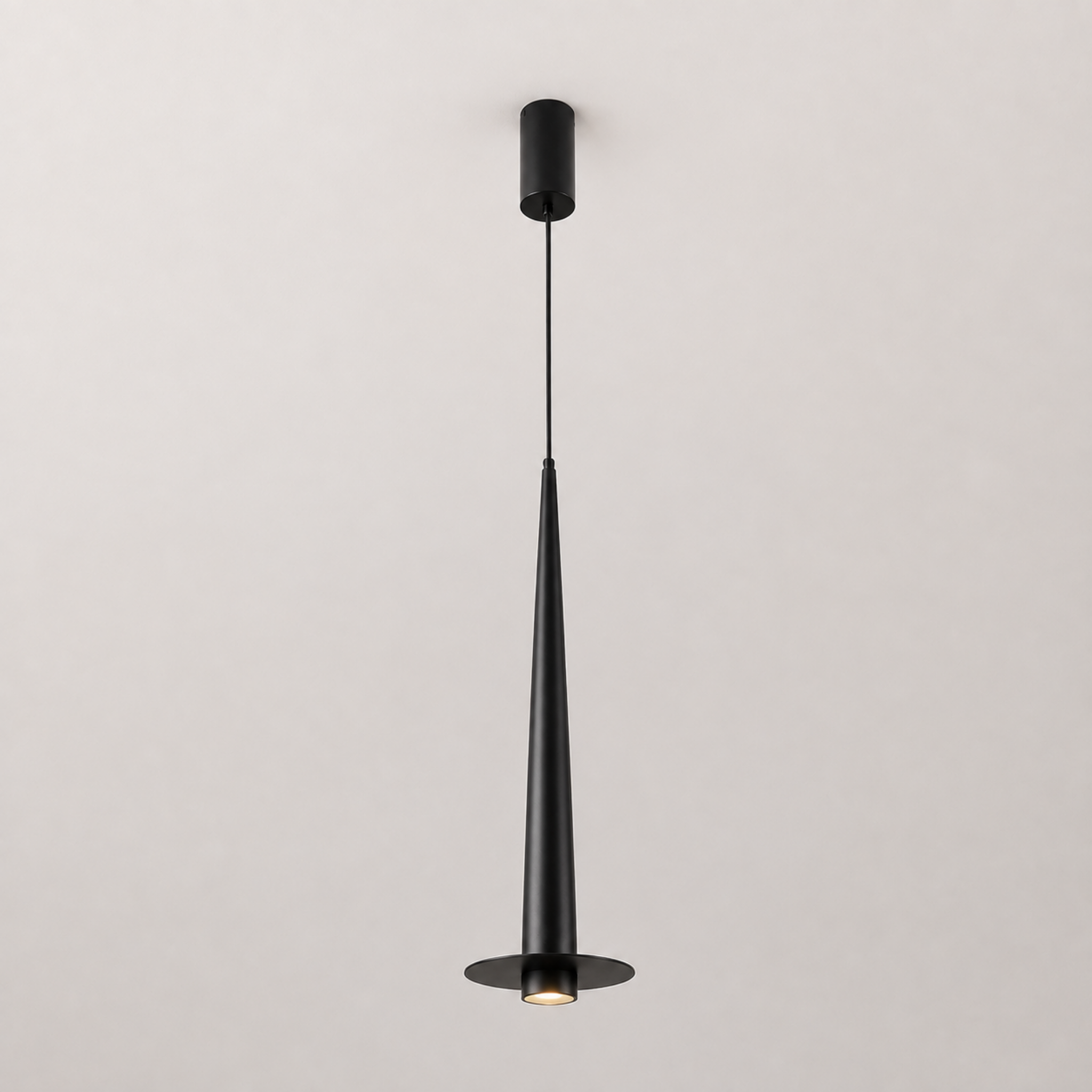 Modern minimalist black aluminum stick LED pendant ceiling light