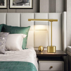Modern minimalist LED table lamp in a modern apartment