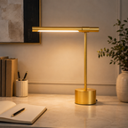 Modern minimalist LED table lamp in a study room