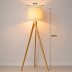 Dimensions of the modern minimalist solid wood tripod standing floor lamp