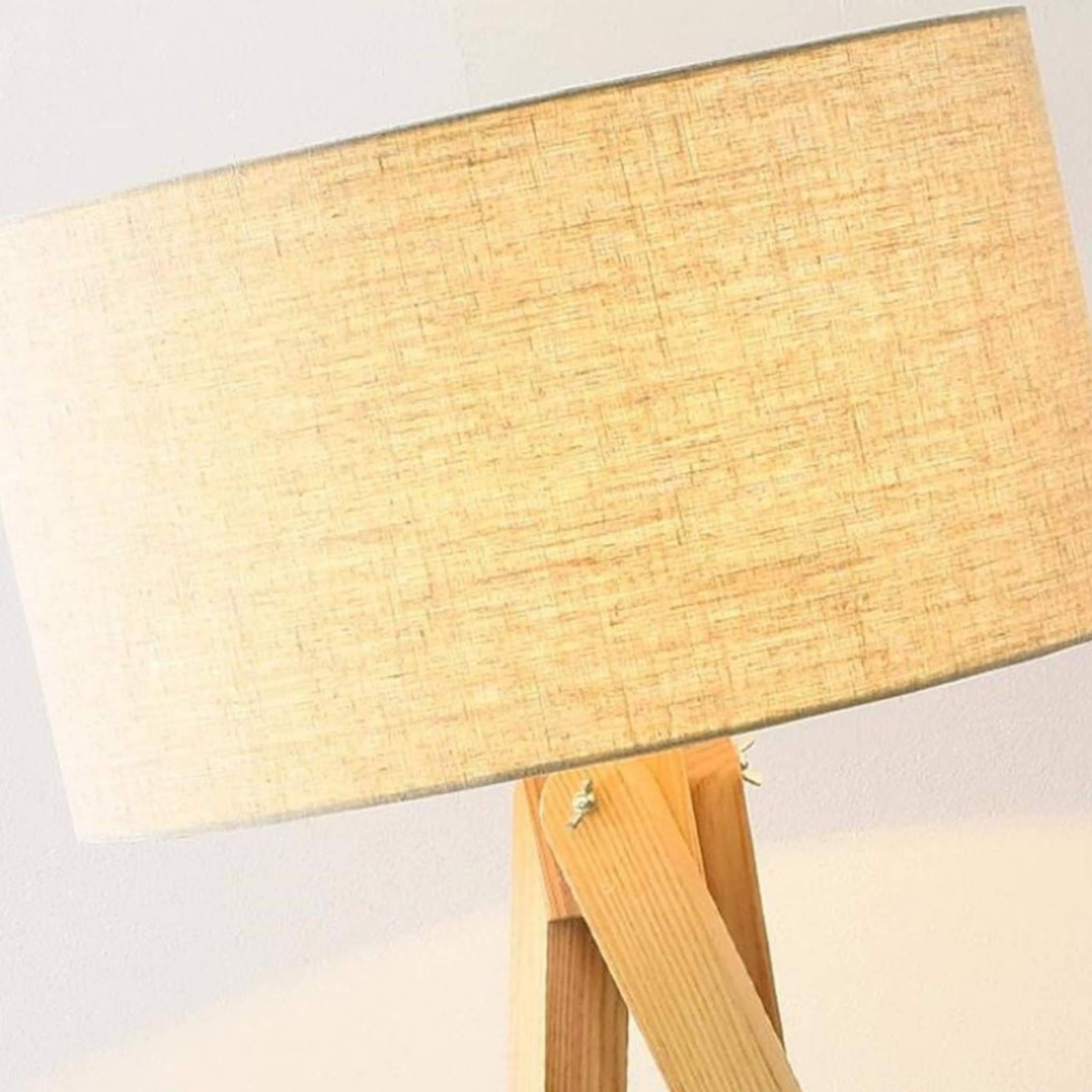 Close-up of the fabric lampshade