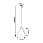 Dimensions of the modern Nordic cone LED pendant light