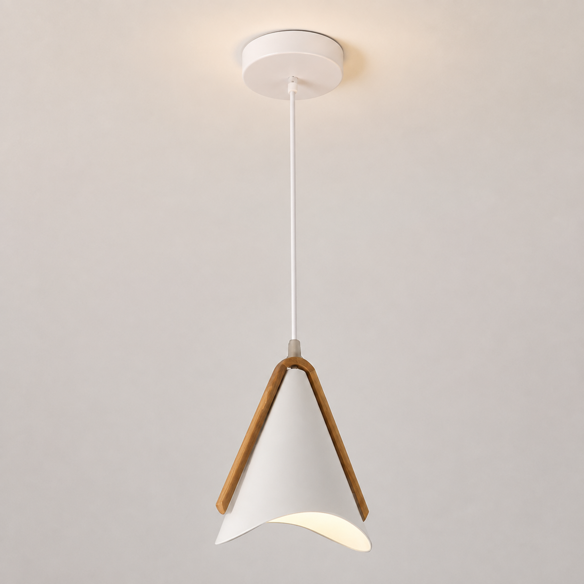 Modern Nordic cone LED pendant light in white