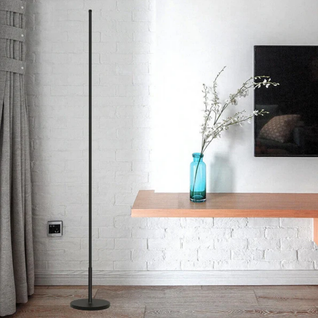 Modern Nordic slim LED floor lamp with light turned off