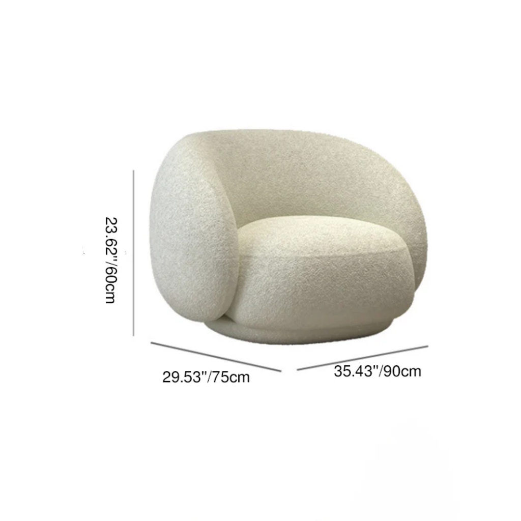 Dimensions of the modern Nordic single sofa