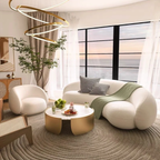 Lamb fleece sofa in a modern lounge