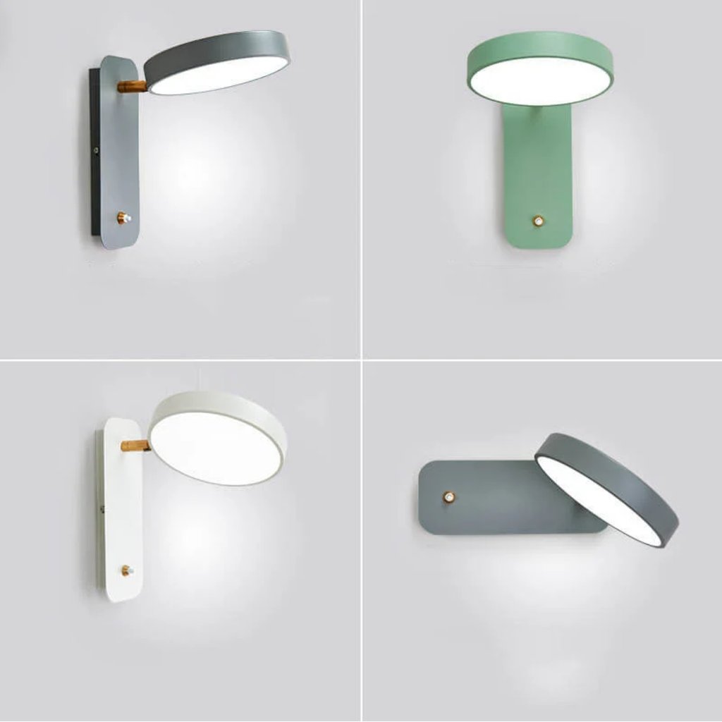 Modern Nordic LED wall sconce available in gray, green and white