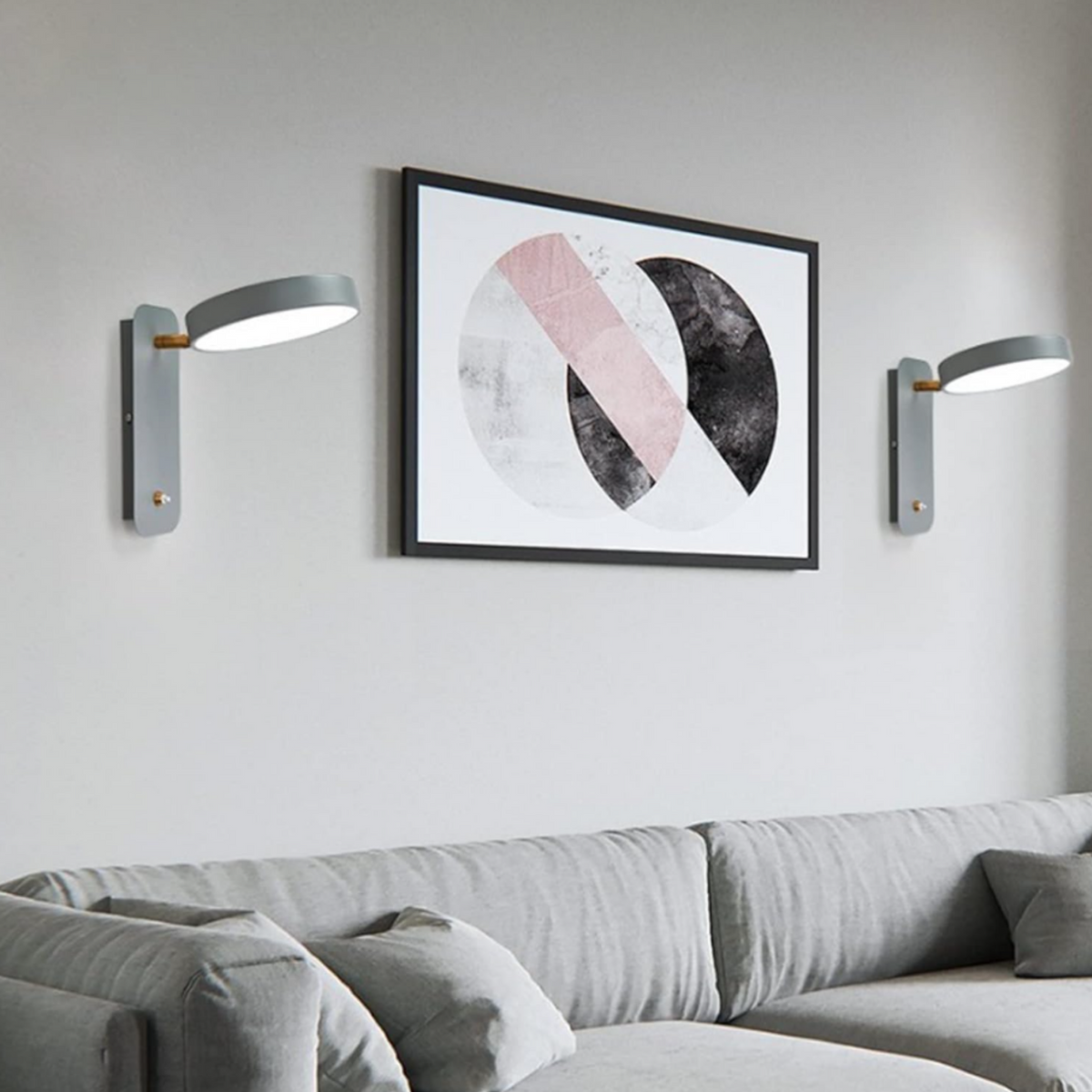 Modern Nordic LED wall sconce in a living room