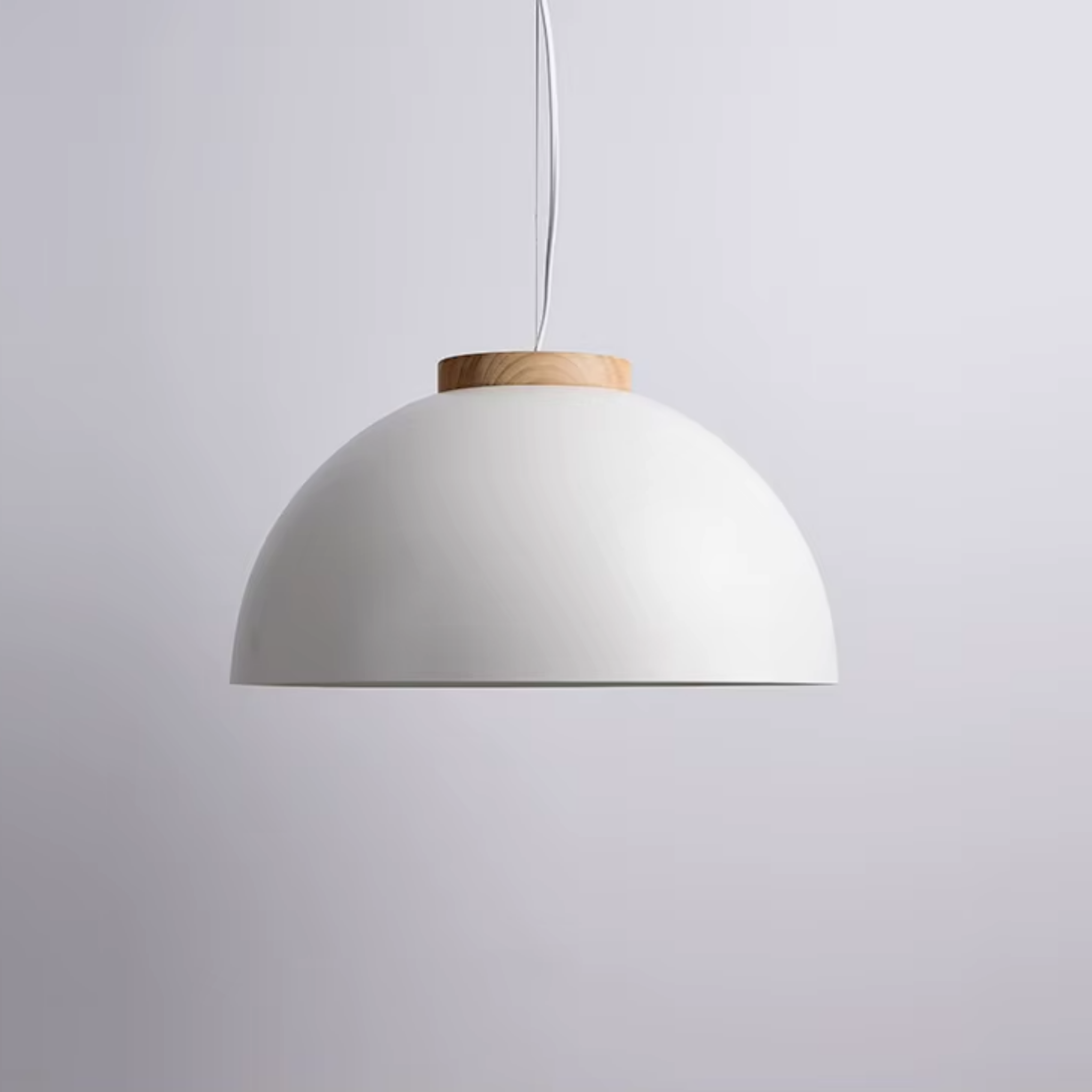 Modern Nordic wooden LED pendant light turned off