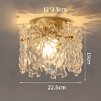Dimensions of the modern opal glass flush mount ceiling light