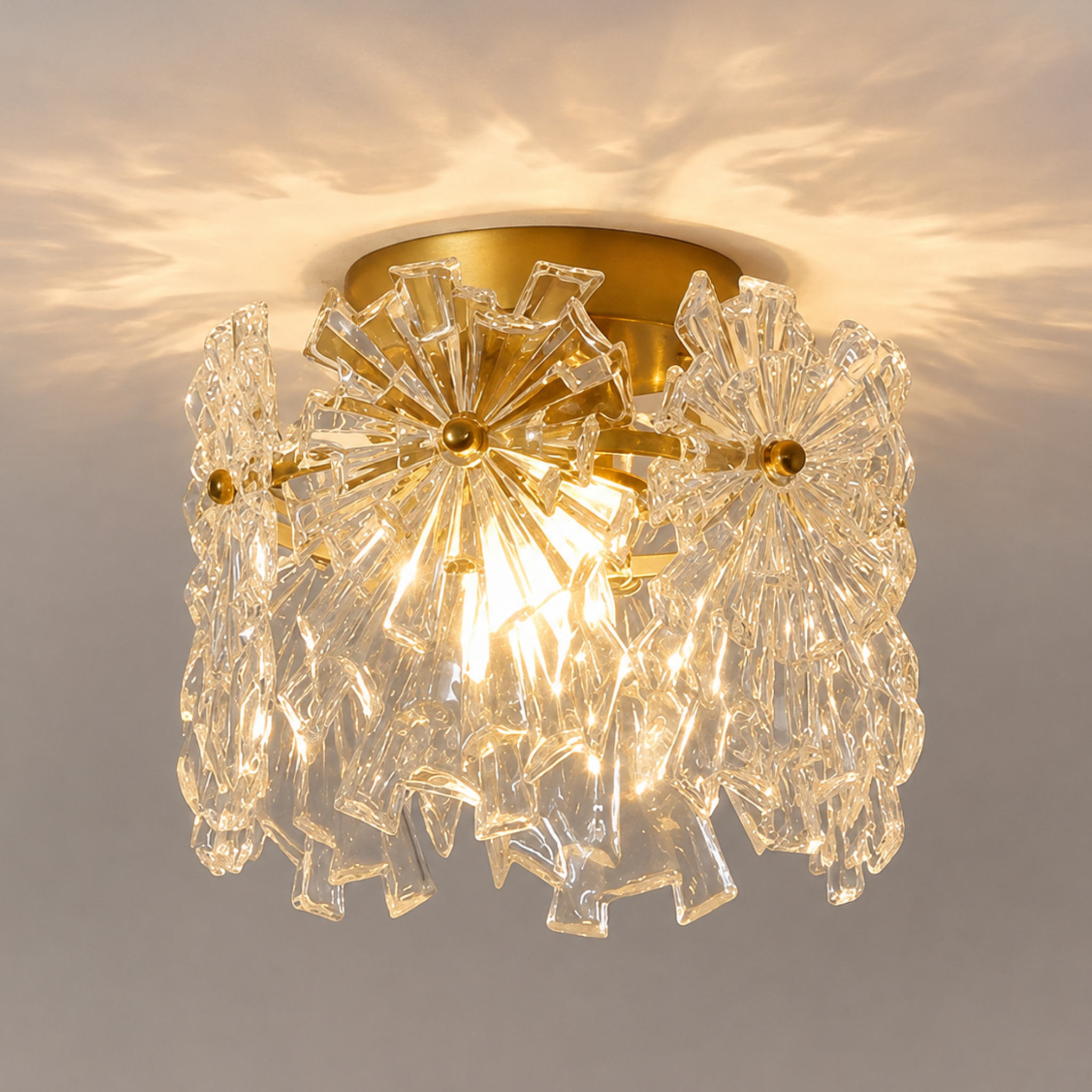 Modern opal glass flush mount ceiling light