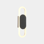 Modern oval wall sconce in black