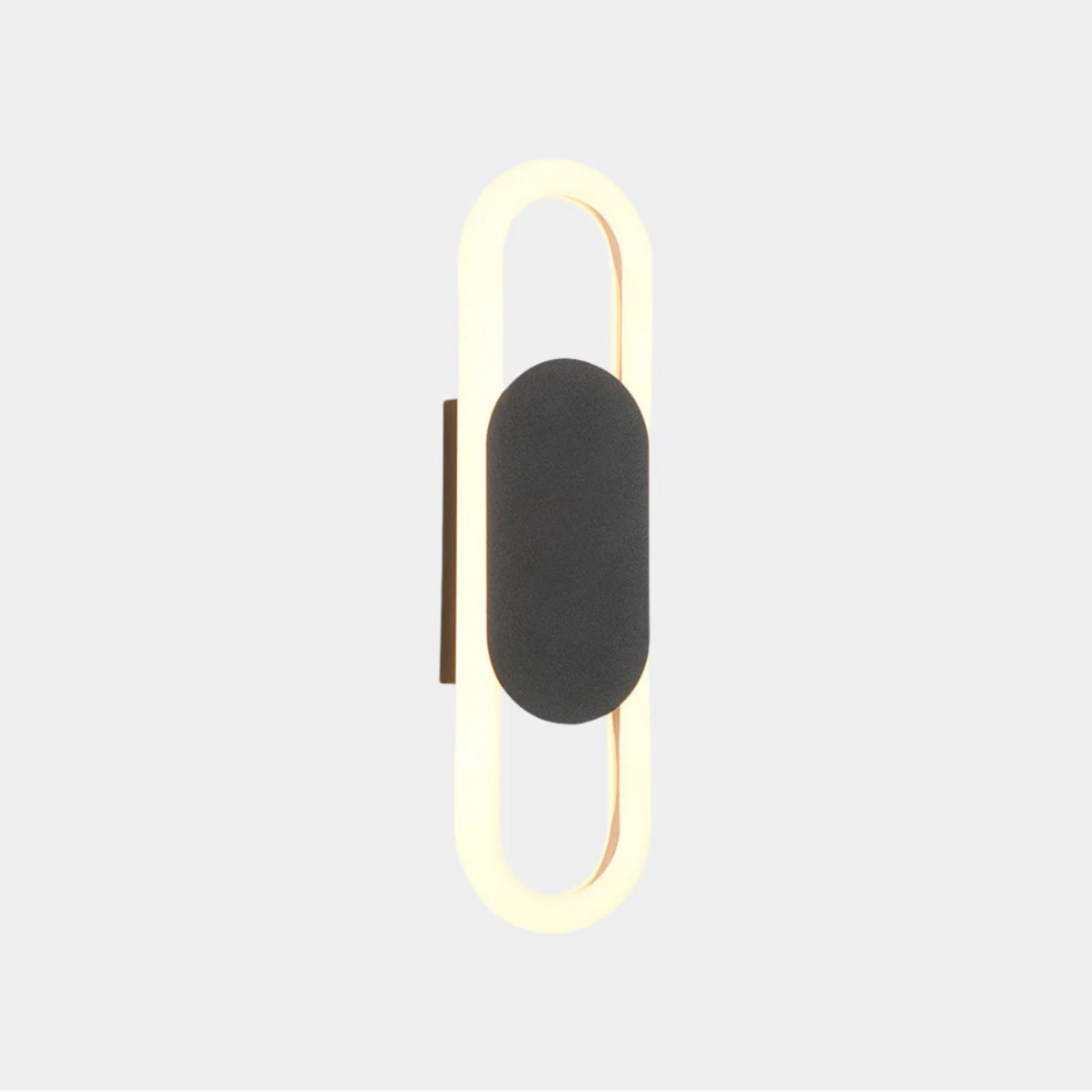Modern oval wall sconce in black