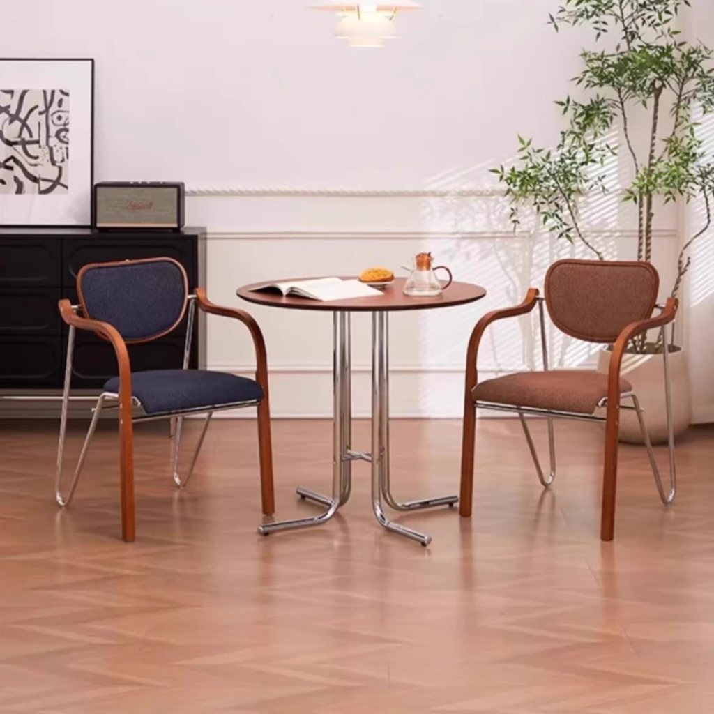 Upholstered dining armchair for dining room and kitchen