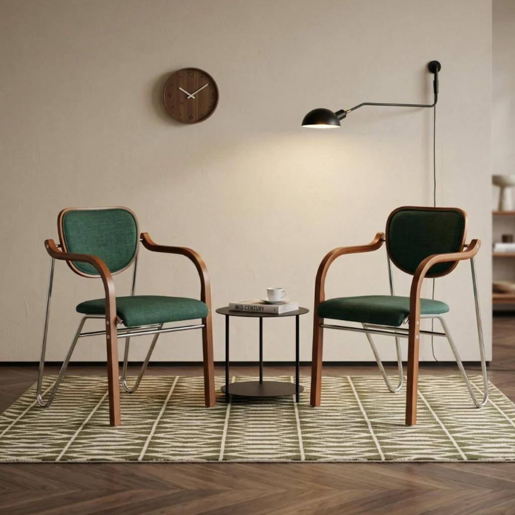 Modern dining chair with comfortable upholstered backrest