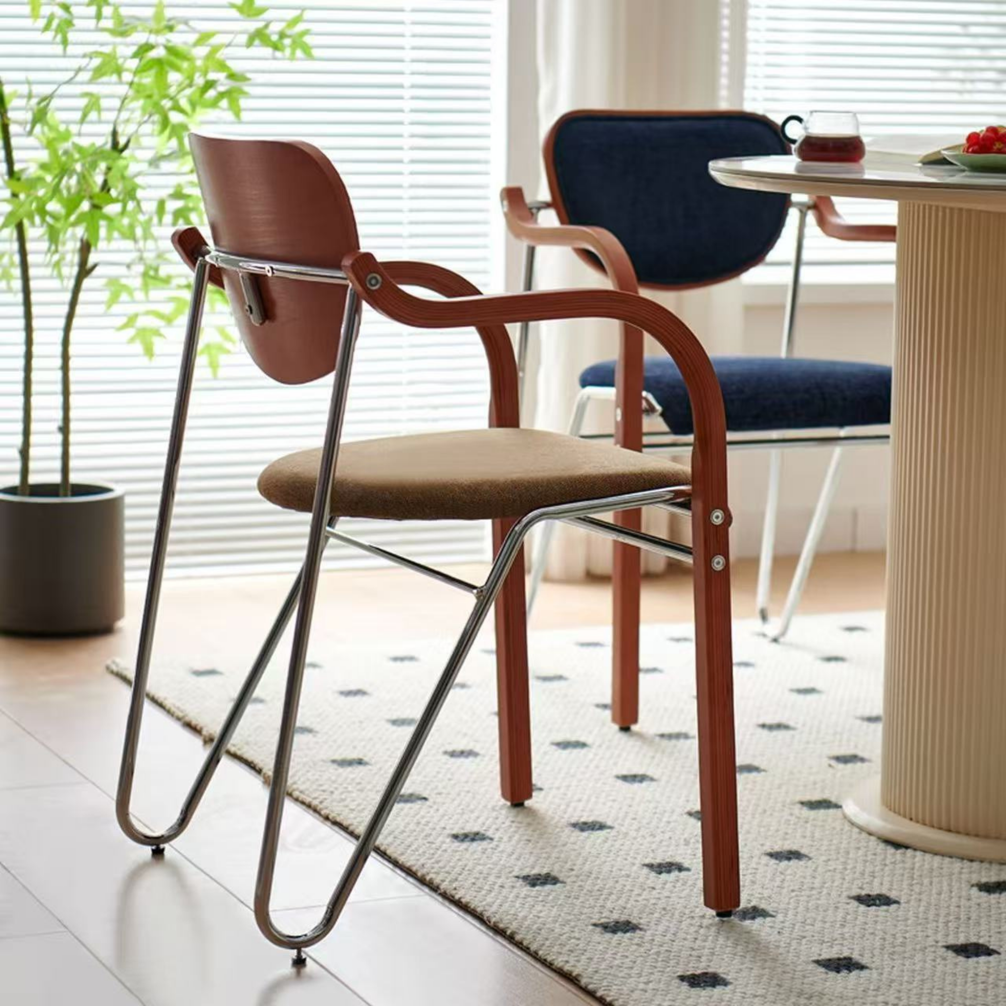 Retro dining armchair for modern dining room furniture