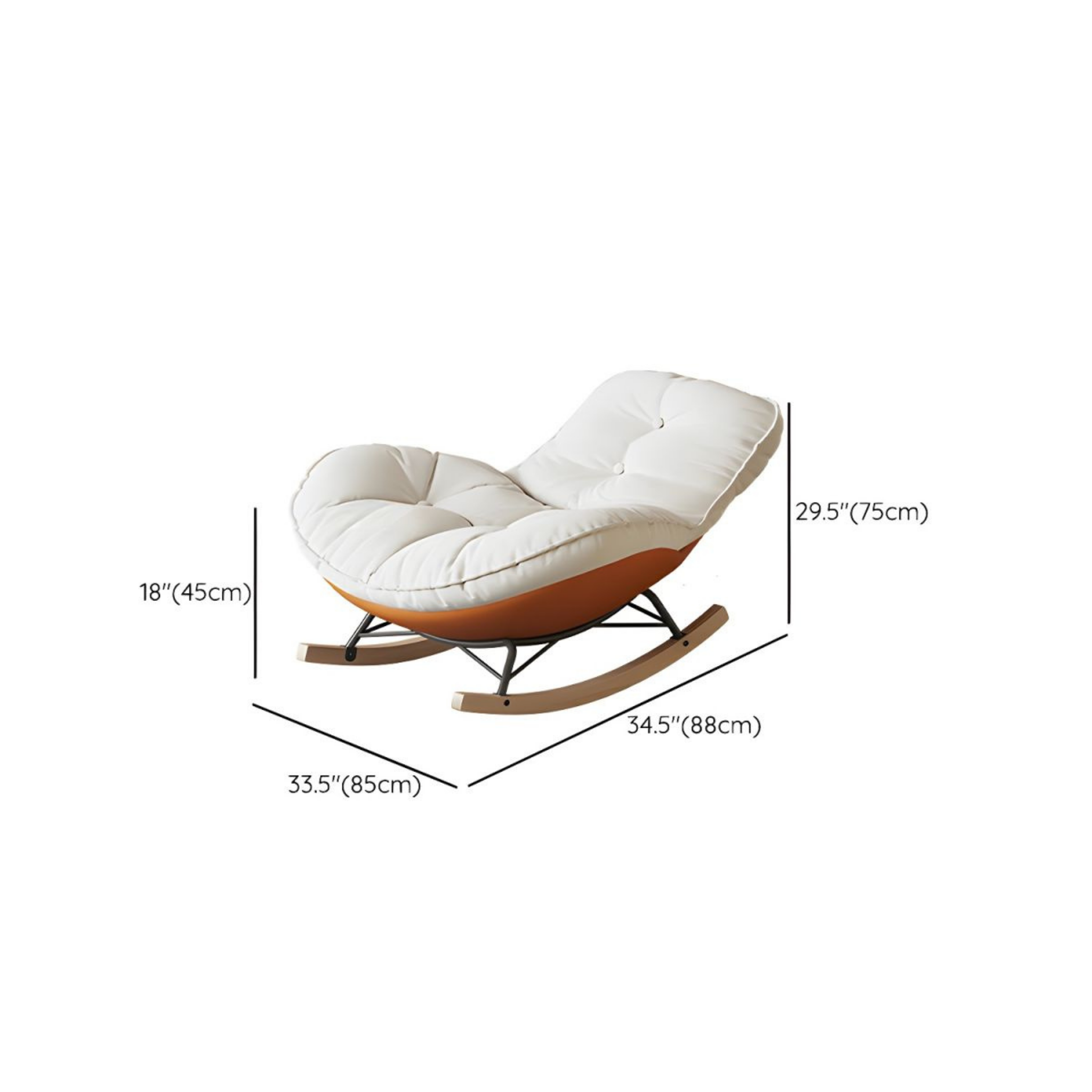 Modern rocking chair dimensions and product details