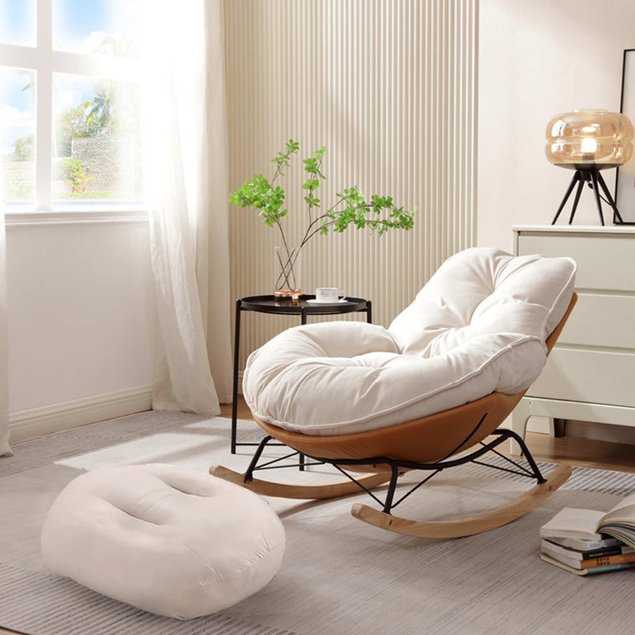 Modern rocking lounge chair for living room and bedroom