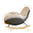 Detais of the modern leisure chair with curved backrest and rocking base