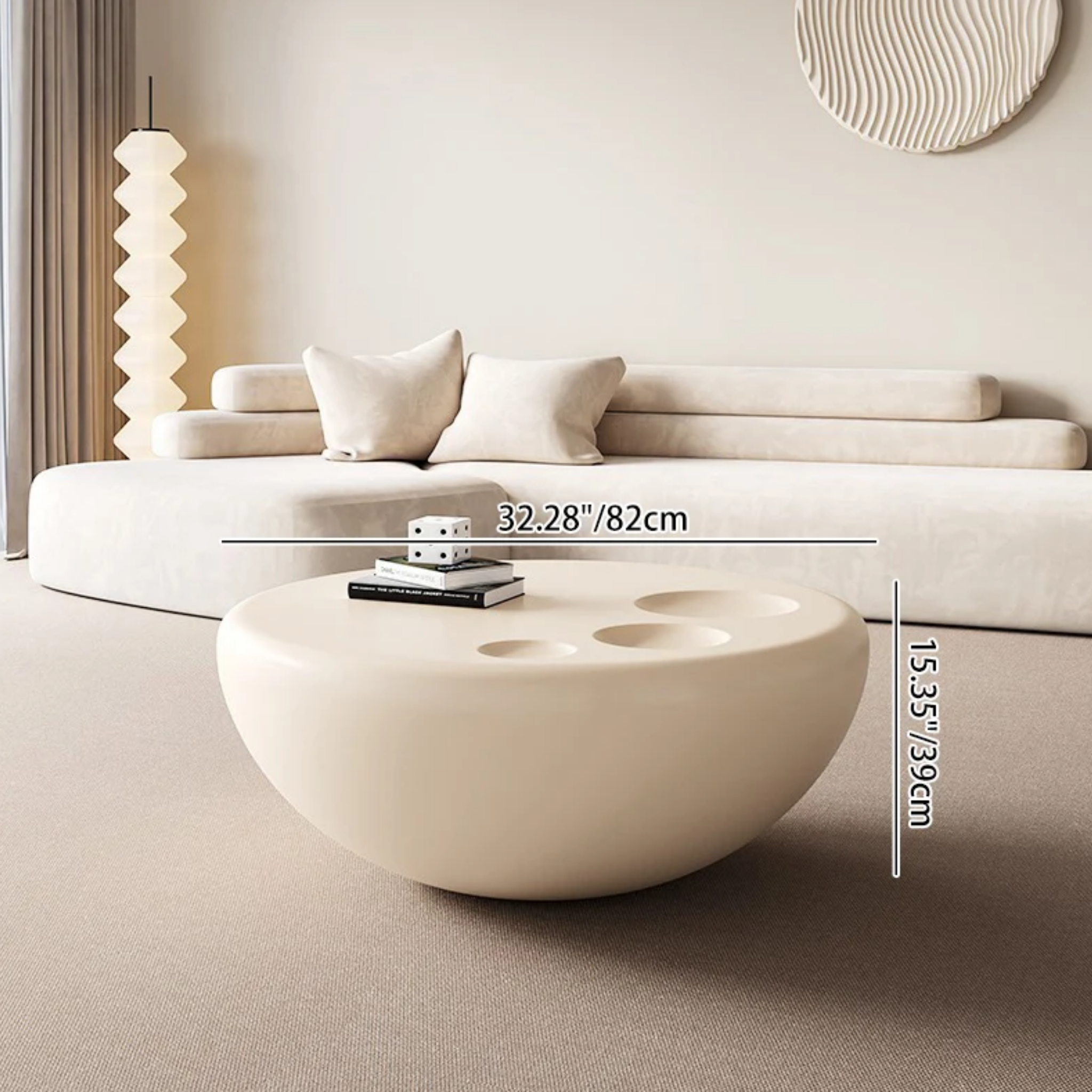 Dimensions of the modern round coffee table