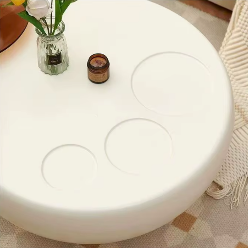 Rounded edge detail of the modern coffee table