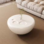 Top view of the modern round coffee table