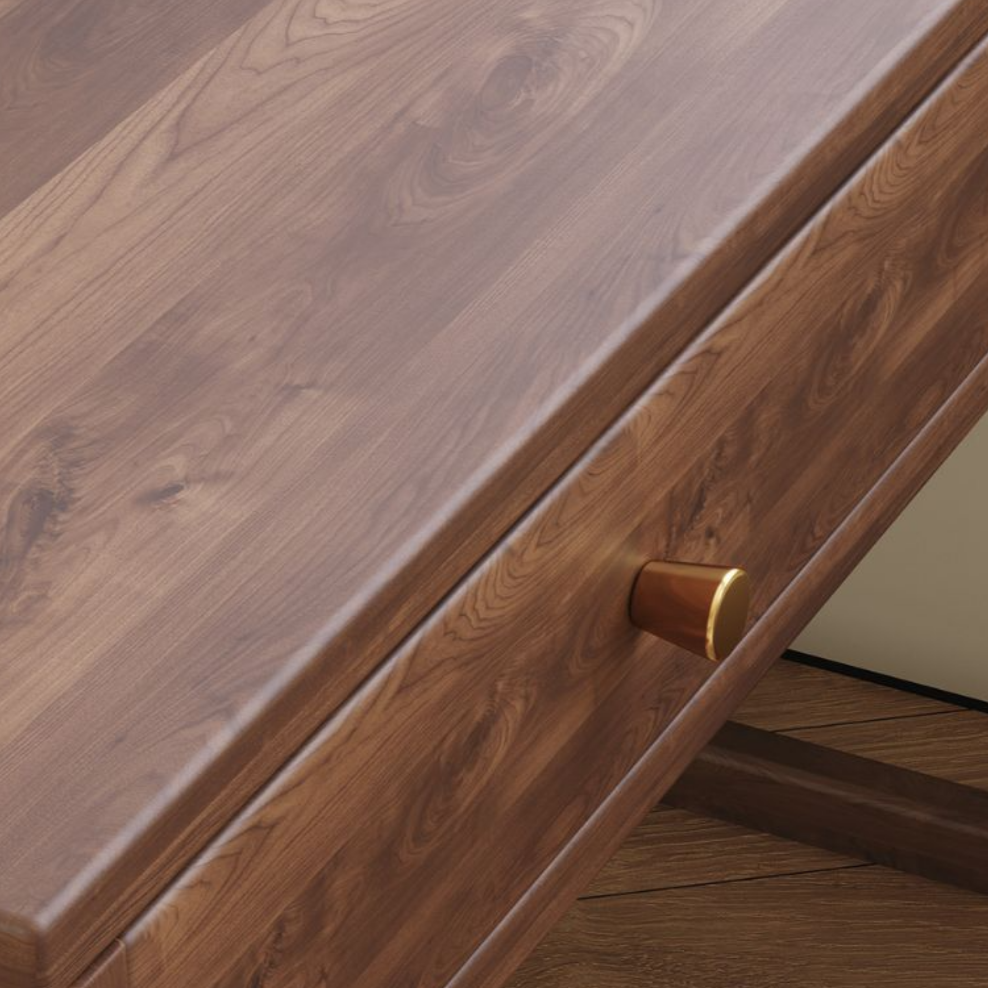 Close-up of the single drawer storage