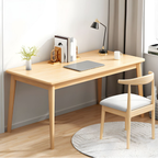 Modern solid wood computer desk in natural wood finish