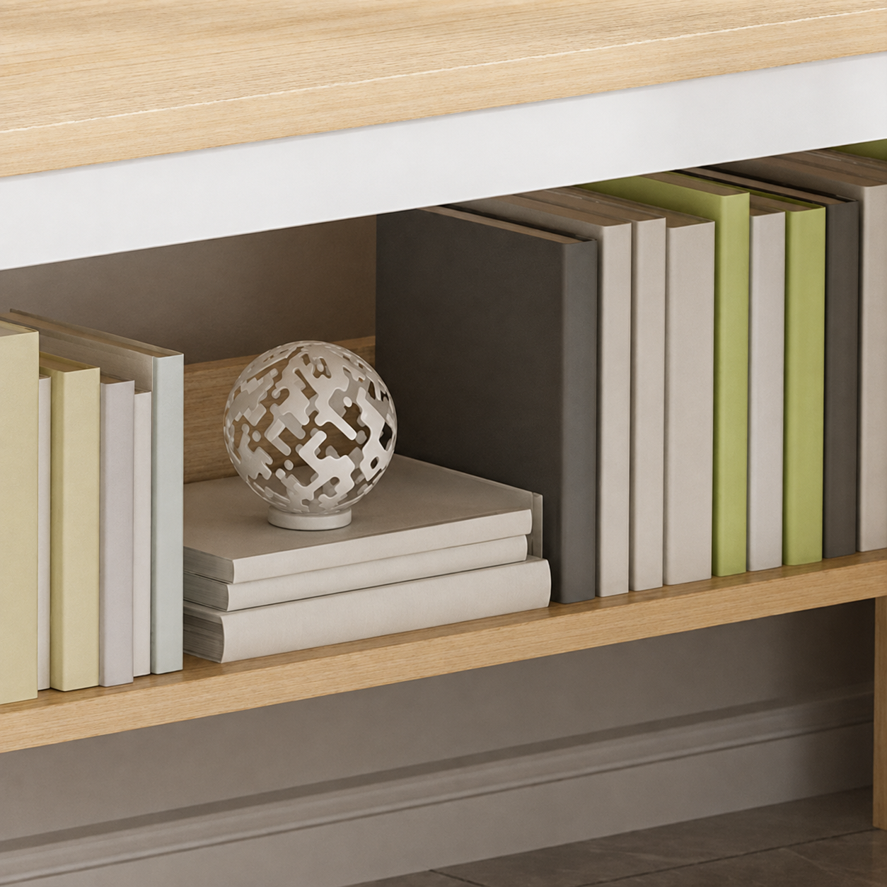 Wood and metal desk for home office