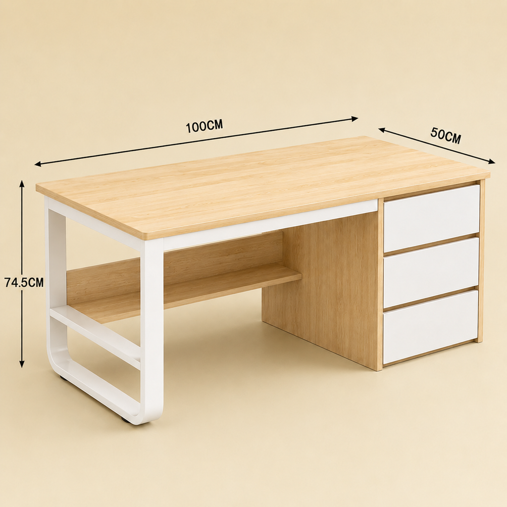 Solid wood and metal office desk dimensions
