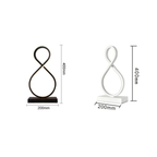 Dimensions of the modern spiral 8-shaped LED table lamp