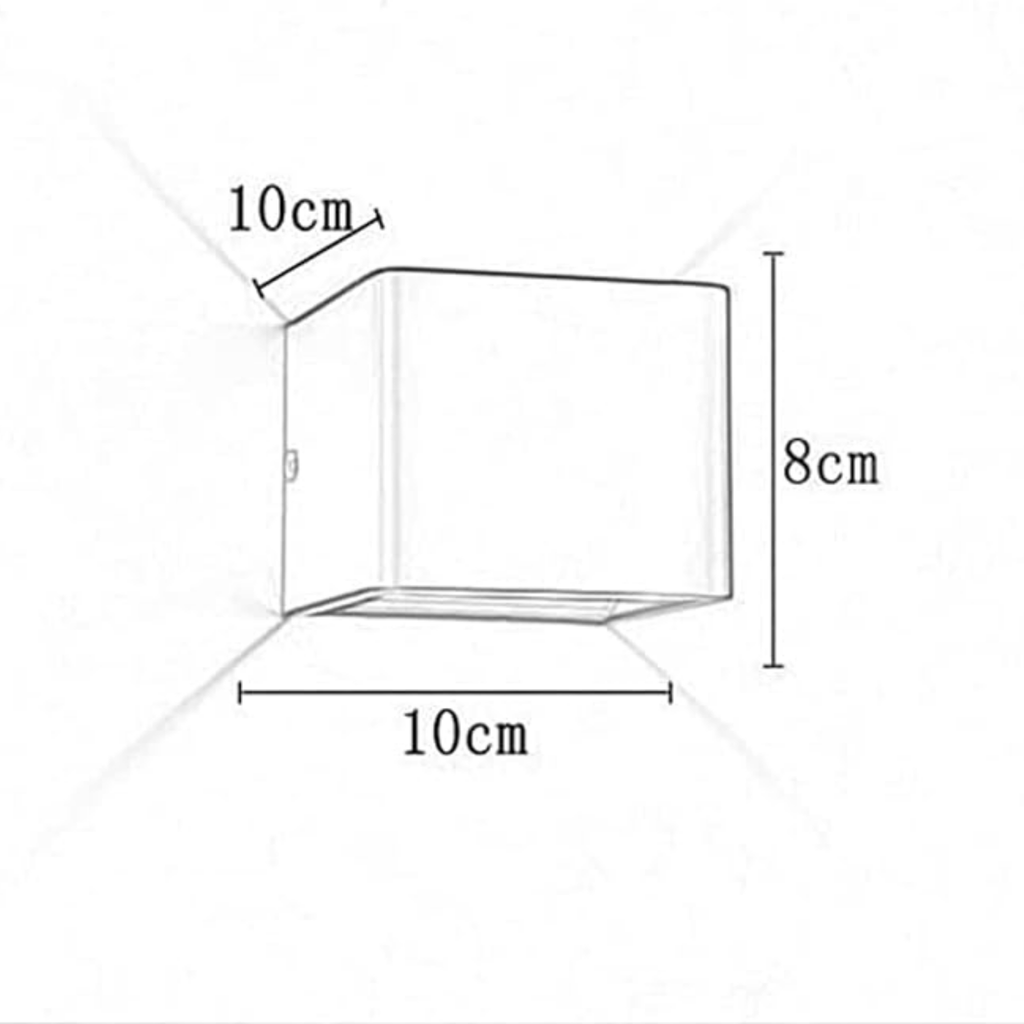 Dimensions of the modern square LED wall sconce