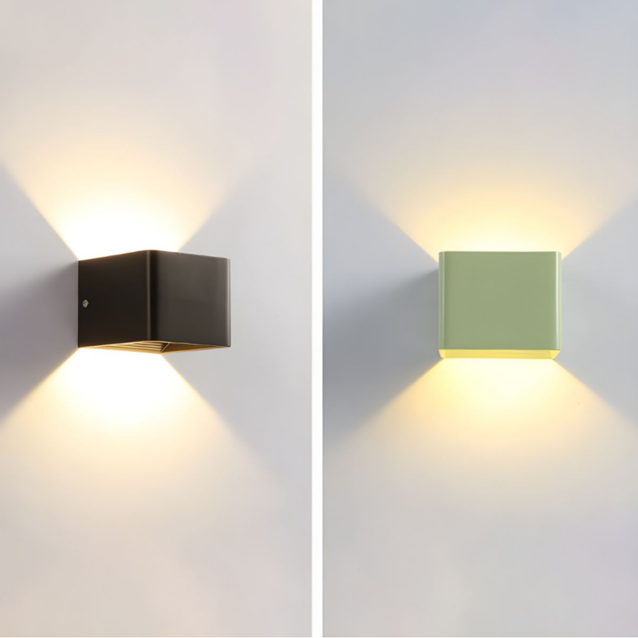 Side view of the modern square LED wall sconce