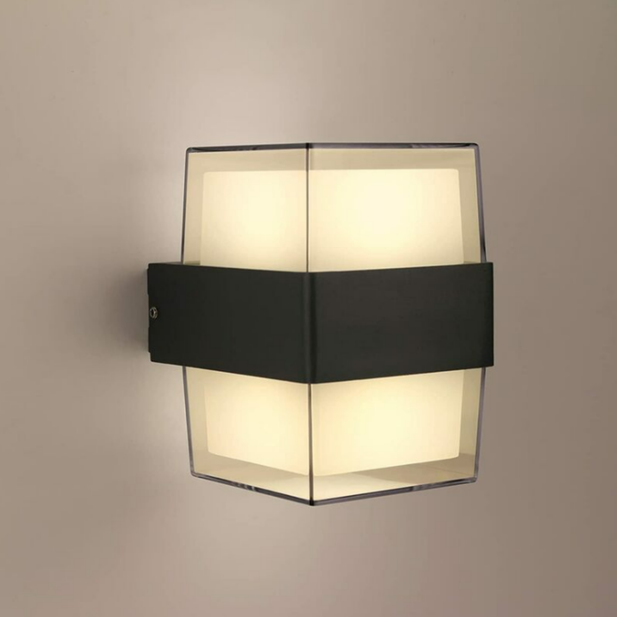 Modern outdoor wall sconce with 3000K warm light